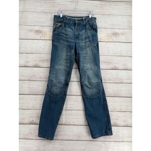Iron Workers Motorcycle Jeans Mens 30 Blue Kevlar Reinforced Riding Pants 0398